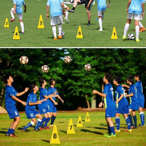 ASENVER 9 Inch 8 Pack Plastic Traffic Marker Cones with Numbers Agility Sign Cones Soccer Cones for Sport Training