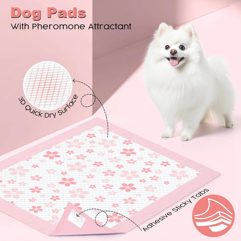 22"x 22" 6-Layer (100 Counts) MIZOK Puppy Pads with Leak-Proof Quick-Dry Design Pee Pads for Dogs Potty Training