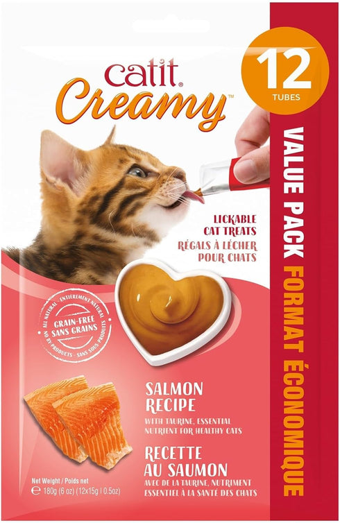 Catit Creamy Lickable Cat Treat, Healthy Tuna Cat Treat, 12 Pack