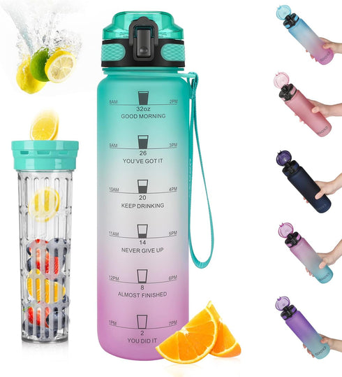 Opard 30oz/32oz Sports Water Bottle with BPA Free Tritan, Leak Proof Flip Top Lid, Reusable Plastic for Gym and Outdoor