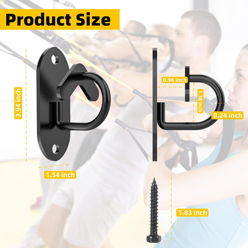 Resistance Band Wall Anchors System, Space-Saving Workout Anchors for Exercise Bands, 3 Pcs