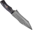 Handmade Damascus Steel Hunting Knife, 11 Inches Fixed Blade with Black Pakkawood Handle, Bushcraft Knife with Sheath