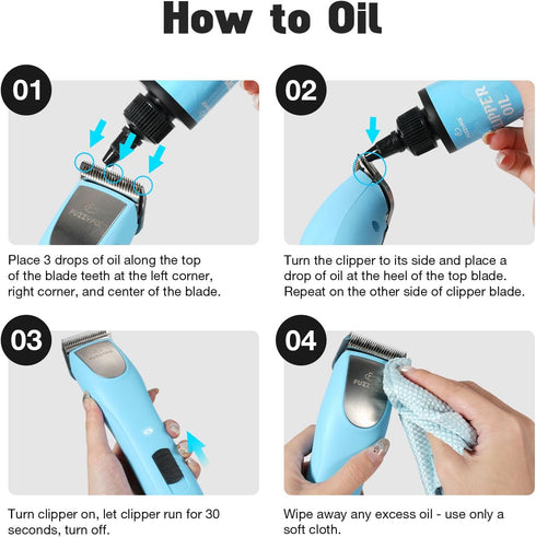 2 Pack (2 120ml) Professional Dog Clipper Oil for Grooming Blades, x Pet Lubricating Oil with Cleaning Brush Rust