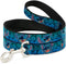 Buckle-Down Dog Leash Stitch Expressions Hibiscus Collage Green Blue Fade 6 Feet Long 1.5 Inch Wide, Multicolor