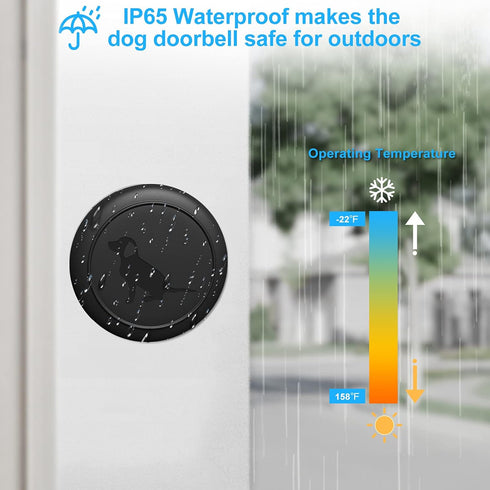 IP65 1000ft 20 4 (2 MYPIN Wireless Dog Doorbell, Dog Bells for Potty Training Waterproof Touch Button Doggie Doorbell