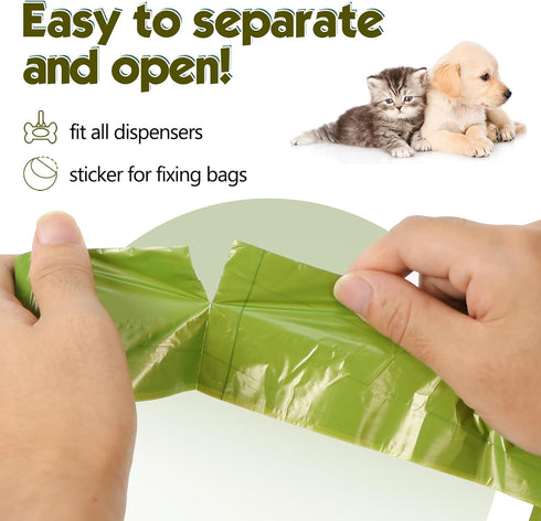 300 Counts 15 (13 9 Inches) Dog Poop Bag Rolls, Unscented Doggy Poop Bags, Leak-Proof Dog Bags for Poop, Doggie Cat