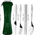 SENHAI 8 Pieces Flatware Set, Knife, Fork, Spoon, Chopsticks, 2 Pack Rustproof Stainless Steel Dinnerware with Carrying