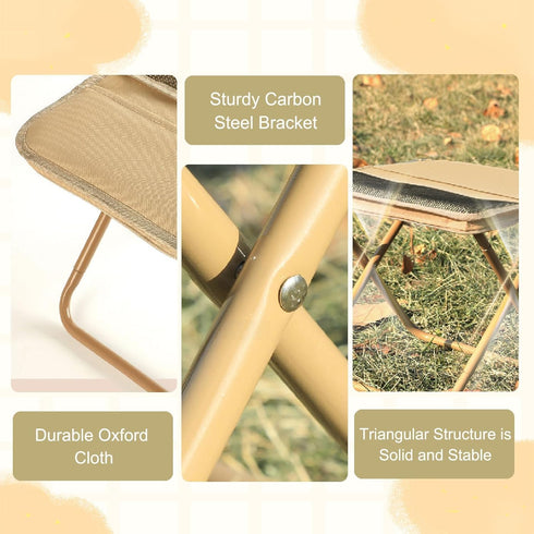 Backpack Collapsible Stool Foldable Stool Pocket Chair Portable Stools Seat for Camping Fishing Hiking Outdoor Travel