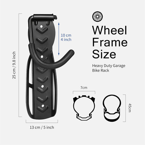 Flexzion Heavy Duty Bike Rack Wall Mount, Vertical Hook Stand Holder for Indoor Storage, Holds 66lb