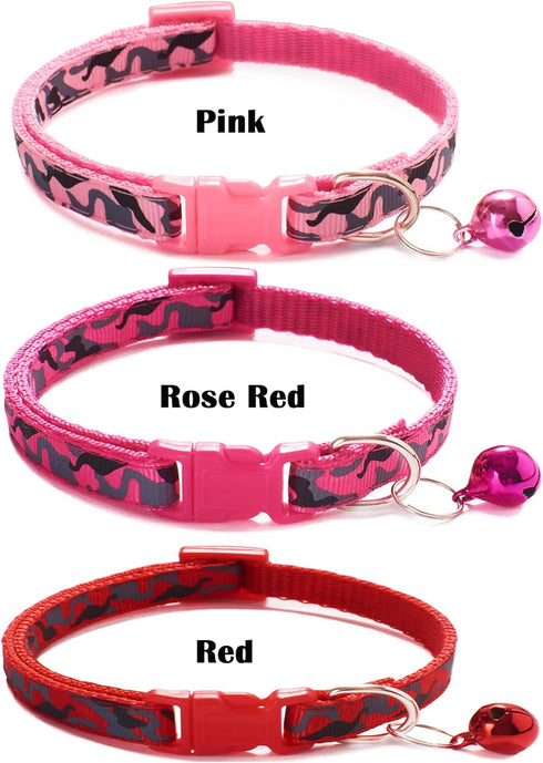 Love Dream Puppy ID Collars - 12pcs Adjustable Breakaway Collars with Bell for Litter Identification (Small 7.9"-12.6")