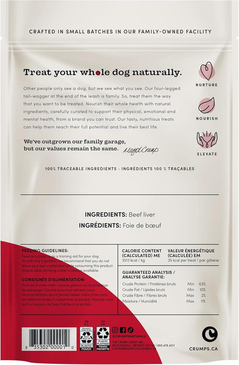 Crumps' Naturals Traditional Liver Fillets, 6.8oz