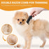 2 Pcs Pet Razor Comb for Dogs Cats with 20 Extra Blades, 2 in 1 Trimming & Grooming Hair Cutter Comb