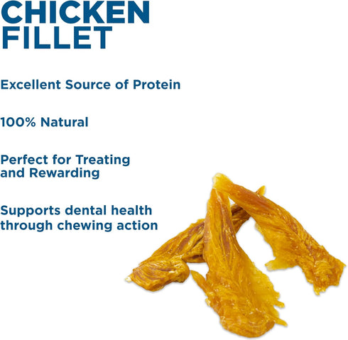 Best Bully Sticks Chicken Breast Dehydrated Dog Treats - Chicken Fillet Treats for Dogs 8 oz. - All Natural High Protein Real Chicken Premium Jerky Dog Chews - Grain Free Dog Treats