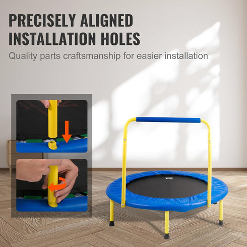 3FT 36" 3+ VEVOR Trampoline for Kids, Trampolines Indoor/Outdoor Trampoline for Toddlers, Foldable Mini Baby Jump Toy