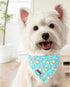 Summer Summer Dog Bandana, Unique Style Paws Blue Sunflower Dog Bandanas, Flower Puppy Scarves Square Dog Bib Kerchief