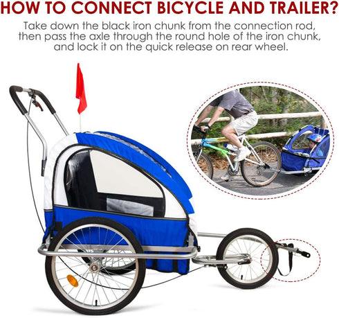 Veemoon Universal Bike Trailer Hitch Connector Bicycle Trailer Coupler Attachment Cycling Adapter Accessories