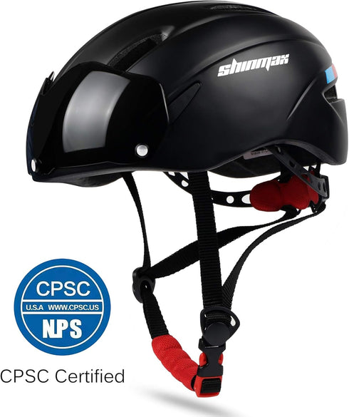 Shinmax Bike Helmet for Men Women - Adjustable Bicycle Helmet with Detachable Magnetic Goggles for Road Biking