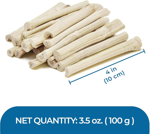 SunGrow Sweet Bamboo Chew Sticks for Rabbits, 100g, Bunny Molar Chew Sticks for Small Animals