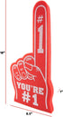 Giant 18 Inch Foam Finger - You're Number 1 Hand for Cheerleading, Sports Events, Vibrant Celebration Colors