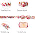 Elegant little tail Dog Collar, Pink Rose Print Pet Collar Summer Dog Collar Durable Metal Buckle Dog Collars Cotton Pet Adjustable Dog Collars for X-Small Dogs