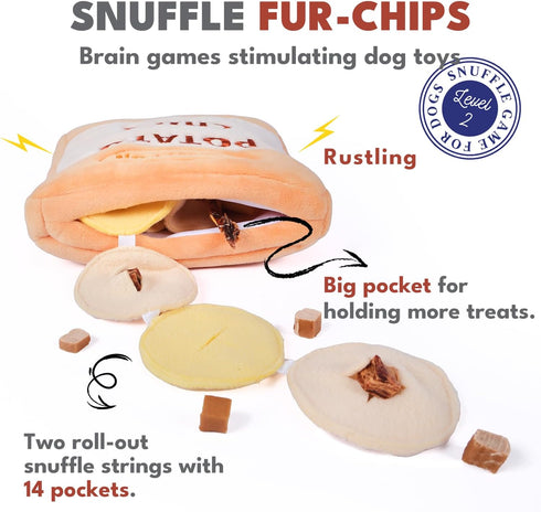 Interactive Dog Toys - Enrichment Snuffle Crinkle Treat Puzzle Toys for Small, Medium, and Large Dogs (Level 2)
