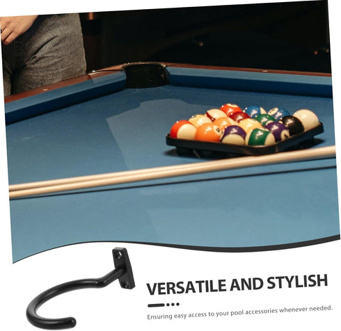 Happyyami Replaceable Billiard Cue Hanger Rack Hook for Pool Table Side Hook for Snooker Accessories Easy to Install