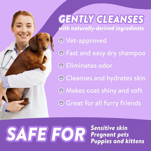Bodhi Dog Waterless Shampoo - Natural Dry Shampoo for Dogs & Cats - Lavender (8 Fl Oz) - No Rinse Required