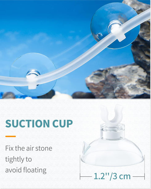 Pawfly 8 Inch Grey Mineral Bubble Stone Bar Diffuser, Airstones for Air Pump, Aquarium, and Fish Tank