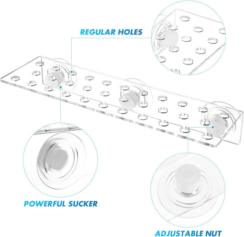 POPETPOP Coral Holder - Acrylic Aquarium Fish Tank Glass 32 Hole Cover Clip Support Holder