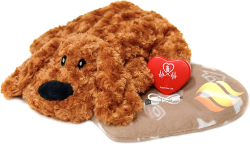 Pet Fit For Life Heartbeat Dog Toy - Calming Anxiety Puppy Sleep Aid with USB Rechargeable Heart Beat Simulator
