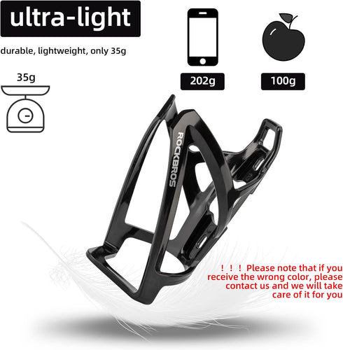ROCKBROS Ultra-Light Bike Water Bottle Holder, Bicycle Bottle Cages with Screws Tool, 2 Pack