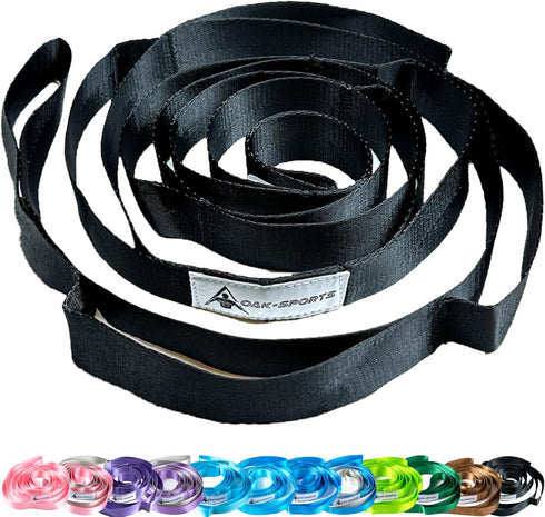 Stretching Strap Yoga Strap for Physical Therapy with 10 Loops, Non-Elastic Stretch Band