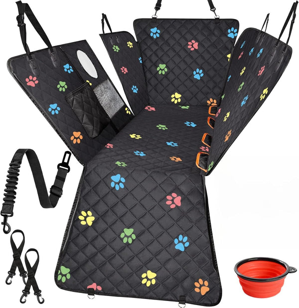 Famstar Large Dog Car Seat Cover for Back Seat 100% Waterproof Durable 600D