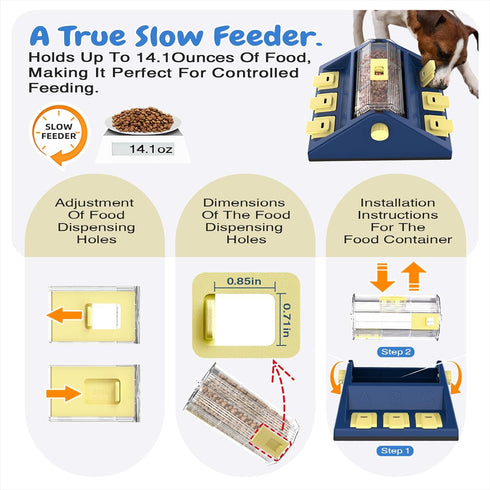 2 KADTC Dog Puzzle Toy, Large Size, Levels of Challenge, Paw-Activated Rolling Treat Dispenser, Slow Feeder & Mental