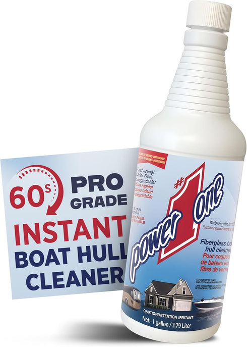 Power #1 One Boat Hull Cleaner for Fiberglass Boats 32 oz - Hard Water Stain