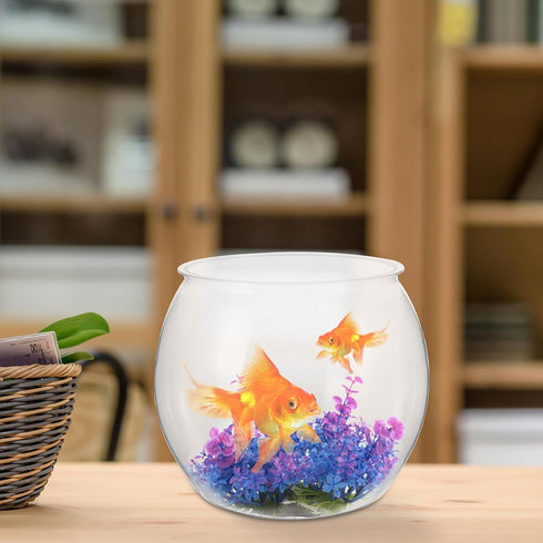 Transparent Clear Plastic Fish Bowl | Globe Fish Tank for Micro Landscape & Tabletop Fish Tank