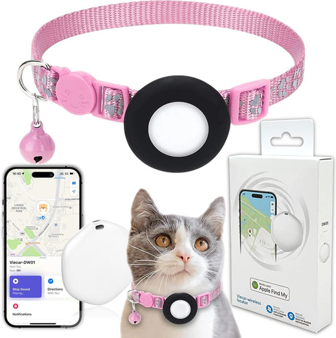 Bingolar GPS Tracker for Cats, Mini GPS Pet Tracker with Collar, IPX8 Waterproof