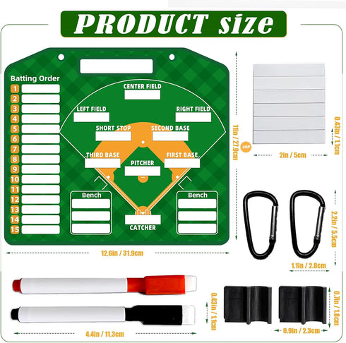 Magnetic Baseball Lineup Board with 40 Sheets Lineup Cards for Coaches, Dugout Accessories