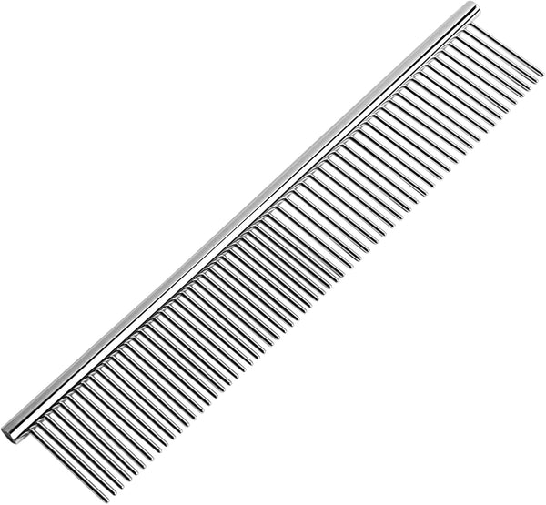 uxcell Metal Dog Comb with Rounded Teeth, 1 Pack, Pet Hair Care Tool, 7.3IN
