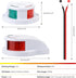 IP67 RVZONE LED Boat Navigation Light Red and Green Marine Navigation Light Led Waterproof Led Boat Lighting for Bow