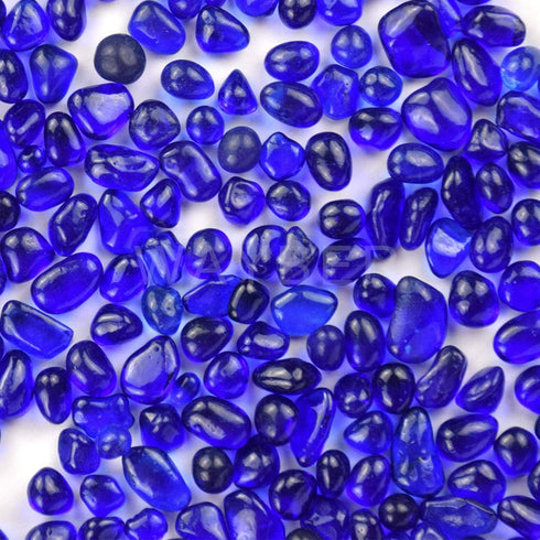 WAYBER Glass Stones, 1Lb Irregular Sea Glass Pebbles for Gem Display, Vase Filler, and Aquarium Decoration