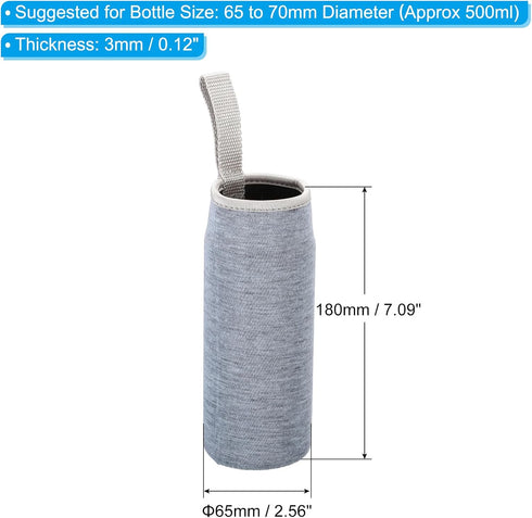 Neoprene Insulated Water Bottle Carrier Pouch with Finger Strap - Multi Color Options