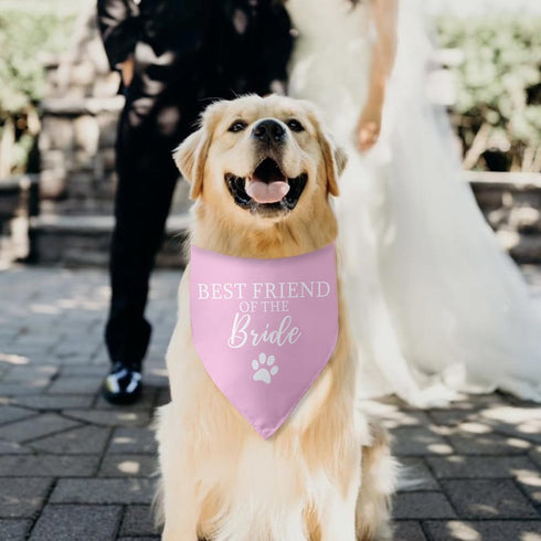 Wedding Dog Bandana Best Friend of Bride Dog Bandana Engagement Wedding Announcement Dog Bandanas Puppy Bandana