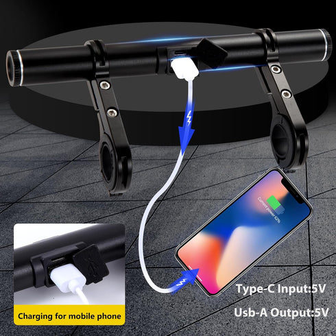 Redcomets USB Rechargeable Bike Handlebar Extender, 7.8in Extension with 4000mAh Phone Charger for Bike Accessories