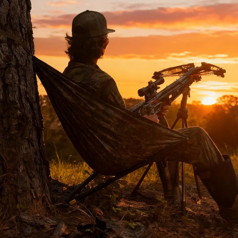 NeoBorder Outdoor Low-Profile Hunting Chair, Portable Folding Tree Stand, Hangs on Any Tree, for Deer Hunting, Outdoor