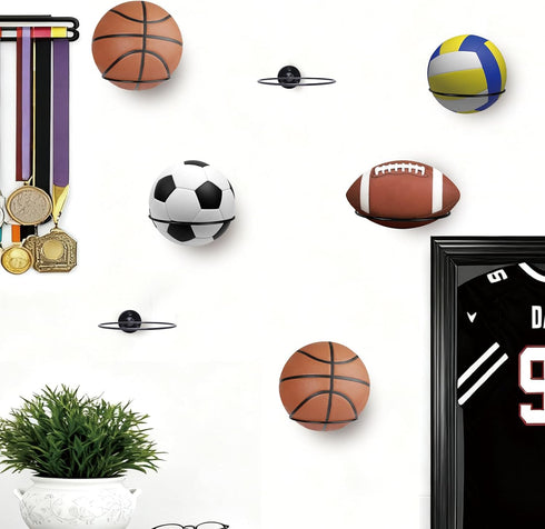 Lauvee 7 inch 1 Pack) Basketball Holder Wall Mount, Diameter Metal Ball Holder, Ball Storage for Basketball, Football
