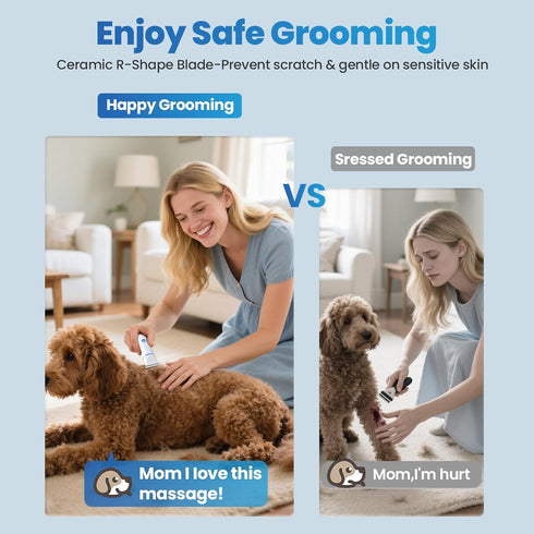 PETYGO 3-in-1 Trimmer 5 Dog & Cat Grooming Kit - Rechargeable Cordless Pet Hair Clippers with Nail Grinder & Paw