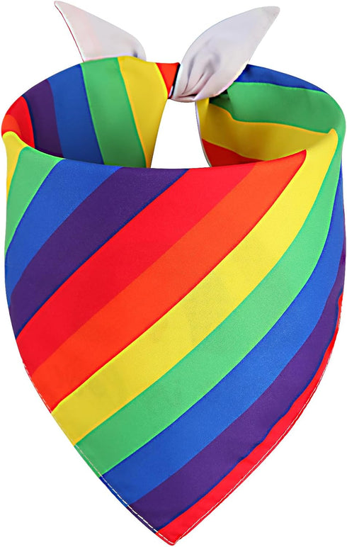 QUQULE Pride Dog Bandana Small 1PCS, Rainbow Scarf for Boy and Girl, Colorful