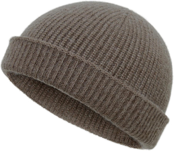 vidsel Thin Wool Fisherman Beanie Hat for Men Women - Fall Winter Short Knit Cuffed Fashion Trawler Skull Cap