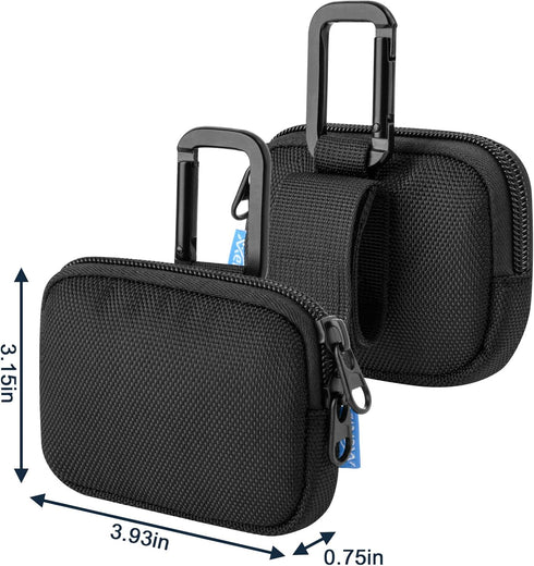 Xxerciz Heart Monitor Case for KardiaMobile Card, Nylon Storage Bag with Carabiner (Case Only)